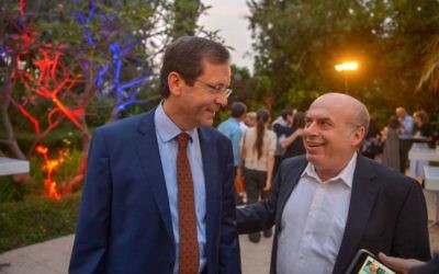 New Jewish Agency chair Isaac Herzog with his predecessor, Natan Sharansky, during Jewish News' Aliyah 100 reception in Israel.

Credit: Yossi Zeligar/Nikoart