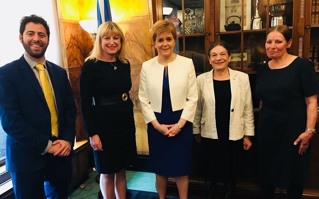 L-R: Phil Rosenberg, Marie van der Zyl, Nicola Sturgeon,  Micheline Brannan and Evy Yedd