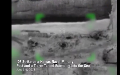 IDF video showing the targeted strike on a Hamas coastal terror tunnel
