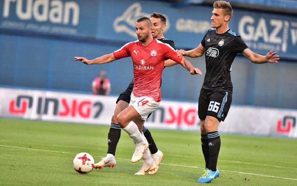 Hapoel Be'erSheva's Ben Sahar had a frustrating night in Zagreb