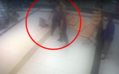 Screenshot of video from Haaretz shows the moment David Moyal uses a bench to kill Haftom Zarhum, 29 Screenshot of video from Haaretz shows the moment David Moyal uses a bench to kill Haftom Zarhum, 29