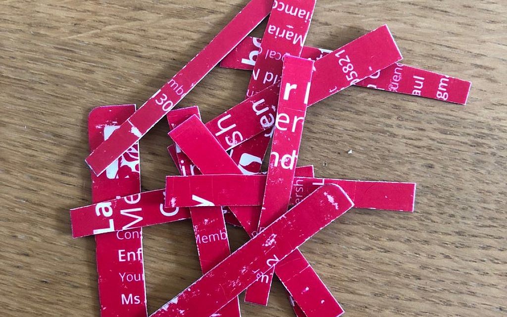 Hal Cruttenden's destroyed Labour membership card.
