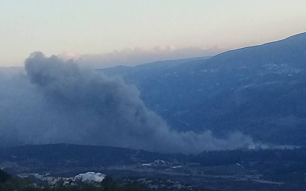 Aftermath of the alleged Israeli strike (Picture posted on Twitter by Amichai Stein 
@AmichaiStein1)