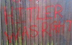 'Hitler was right' daubed on a fence