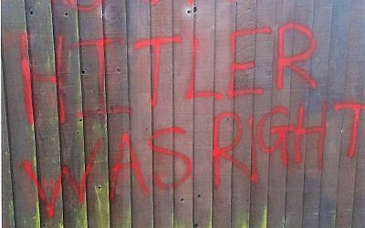 'Hitler was right' daubed on a fence