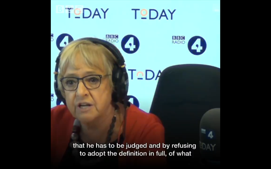 Dame Margaret Hodge speaking on BBC Radio 4's Today Programme