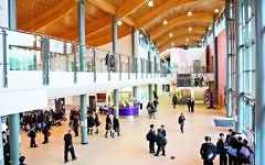 The 'heart space' reception area of the school hosts well-being activities for students