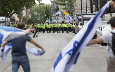 Pro Israel demonstrators at the Al Quds Day Rally, July 2018