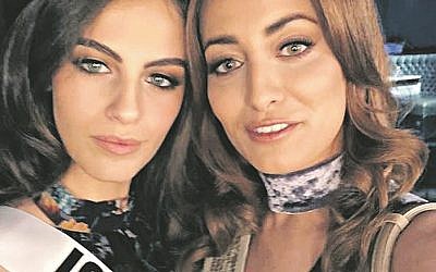 Sarah Idan, Miss Iraq, uploaded the above selfie she took with Miss Israel, Adar Gandelsman, which resulted in death threats