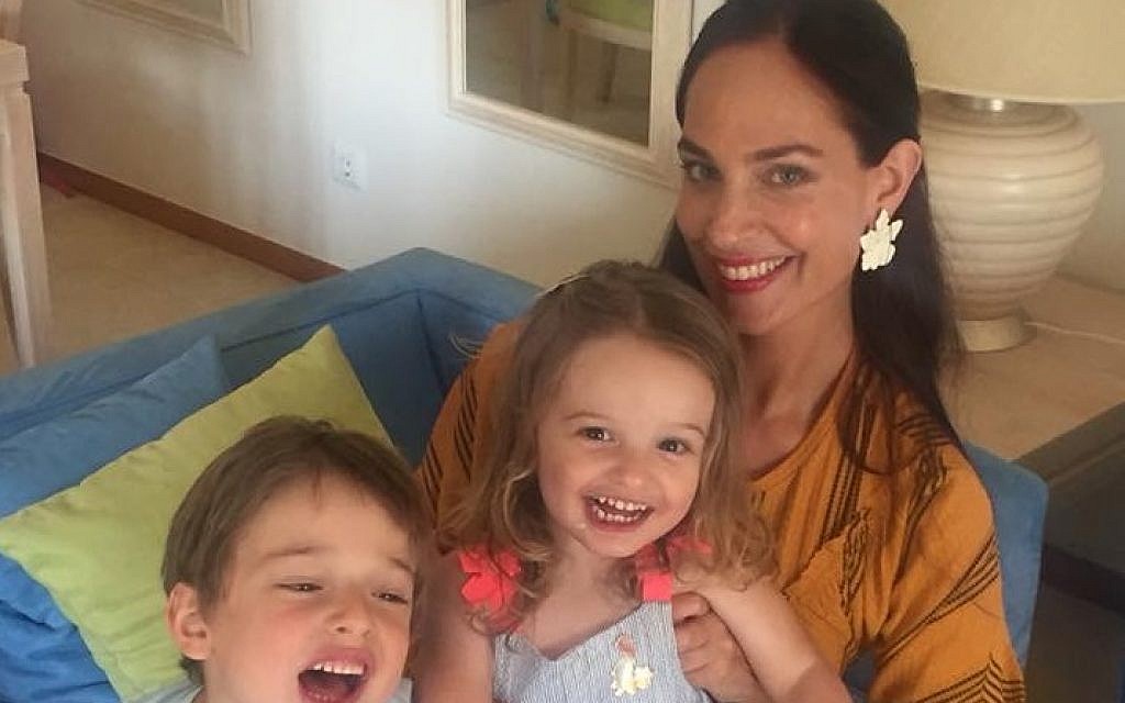 Nancy with children Freddy and Grace, aged five and two