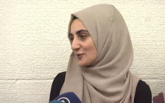 Ebru Ozkan speaking after release (Screenshot from YouTube)