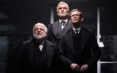 Simon Russell Beale, Ben Miles and Adam Godley in The Lehman Trilogy at the National Theatre, London. Credit: Mark Douet