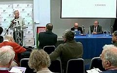 Jeremy Corbyn speaking at the 2013 meeting, where he made the English irony remarks. Picture courtesy of the Daily Mail.