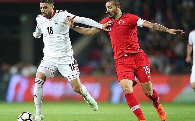 Alireza Jahanbakhsh playing for Iran in a friendly match against Turkey, 2018. Picture: Mahdi Zare/Fars News Agency
