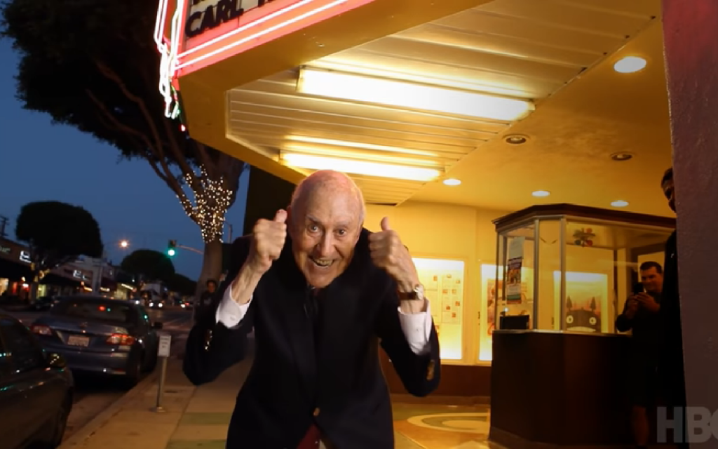 Carl Reiner pictured in a screenshot for the HBO series 'If You're Not in the Obit, Eat Breakfast'