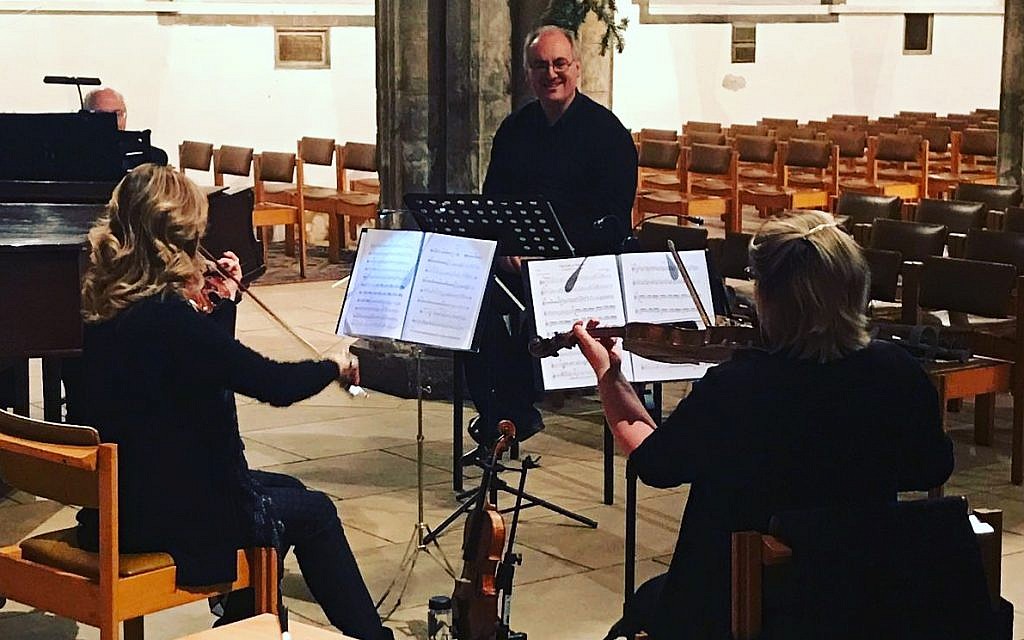 Robert Steadman and Hannah Borrill practising for their show