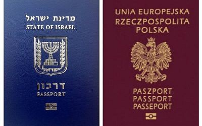 An Israeli and Polish passport