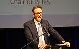 Jonathan Goldstein, former chair of the Jewish Leadership Council, speaking at an event for PaJeS in 2018
