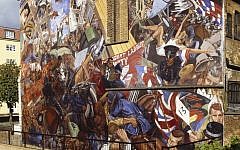 Mural on the former St George's Town Hall in Tower Hamlets, London, which commemorates the Battle of Cable Street. ( © Historic England) Mural on the former St George's Town Hall in Tower Hamlets, London, which commemorates the Battle of Cable Street. ( © Historic England)