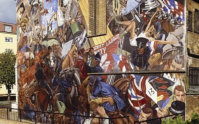 Mural on the former St George's Town Hall in Tower Hamlets, London, which commemorates the Battle of Cable Street. ( © Historic England)