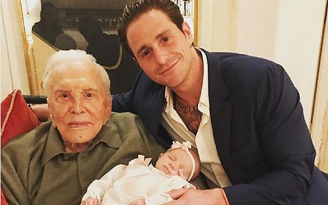 Kirk Douglas with his great-grandson