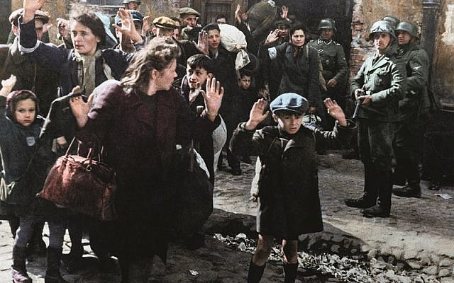 Brazilian artist Marina Amaral laid bare the horror of the Warsaw Ghetto with this colourised version of the well-known photograph