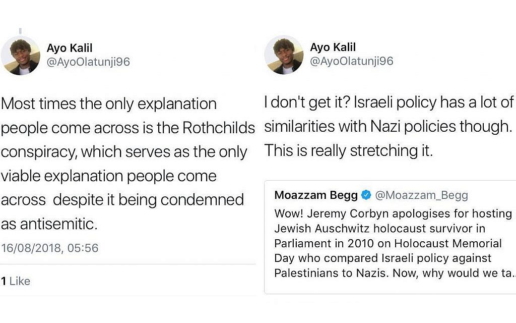 Two of Ayo Olatunji's controversial tweets