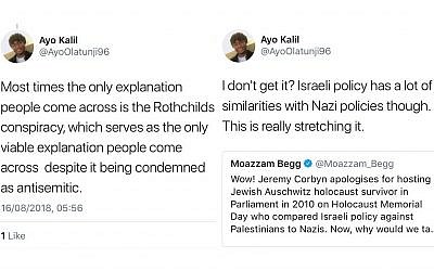 Two of Ayo Olatunji's controversial tweets
