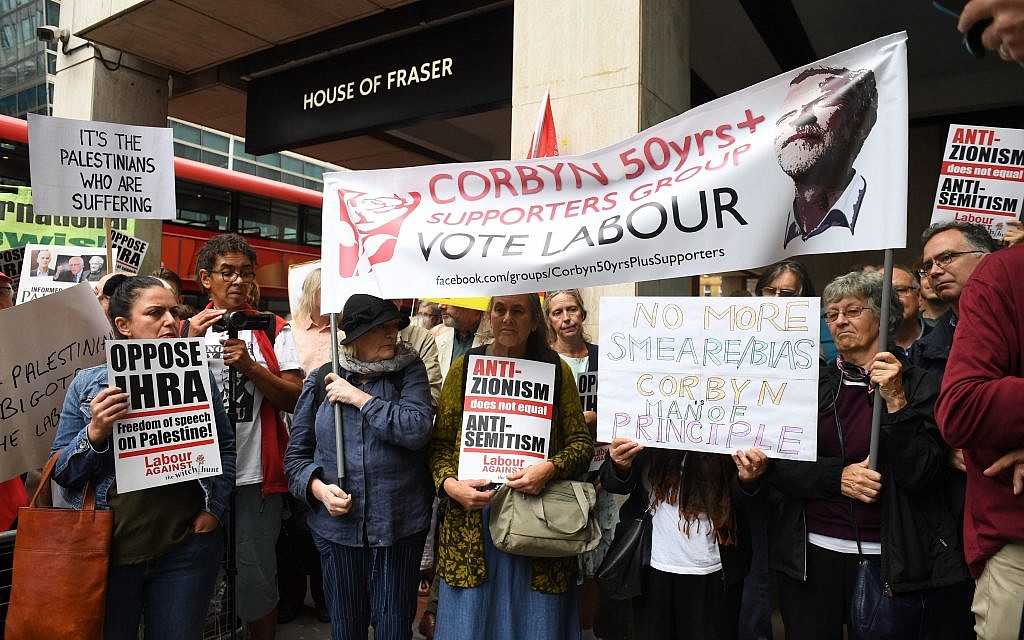Activists outside a meeting of the Labour National Executive Committee. Photo credit: Stefan Rousseau/PA Wire