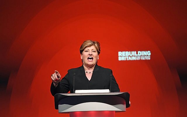 Shadow foreign secretary Emily Thornberry speaks during the Labour Party's annual conference 2018. Photo credit: Stefan Rousseau/PA Wire