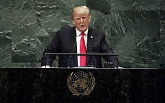 President Donald Trump addresses the 73rd session of the United Nations General Assembly, at U.N. headquarters, Tuesday, Sept. 25, 2018. (AP Photo/Richard Drew)