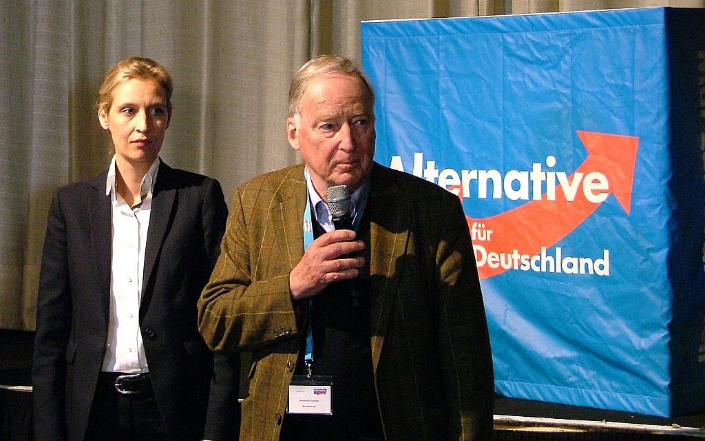Leader of AfD Alice Weidel and Deputy Leader Alexander Gauland in April 2017