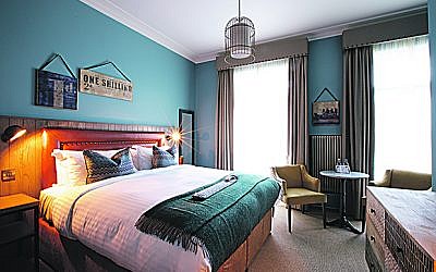 One of the stylish bedrooms at The White Horse in Dorking