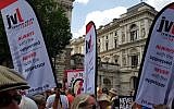Jewish Voice for Labour banners at the Enough is Enough counter-demonstration