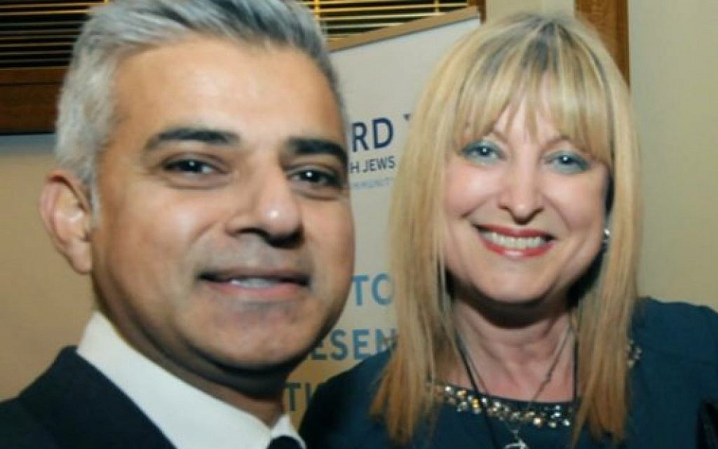 Sadiq Khan with Board of Deputies president Marie van der Zyl