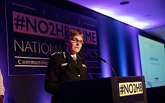 Cressida Dick, the Met Police Chief, speaking at the No2H8 awards Cressida Dick, the Met Police Chief, speaking at the No2H8 awards