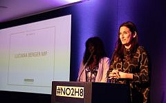 Luciana Berger MP speaking during the No2H8 crime awards Luciana Berger MP speaking during the No2H8 crime awards