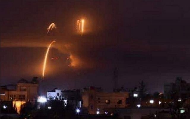 Syria has said blasts at a military airport near Damascus were not from Israeli air strikes. Picture: twitter
