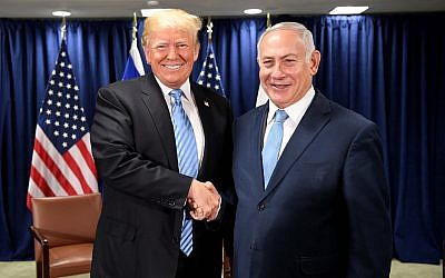 Donald Trump meeting with Bibi Netanyahu at the UN