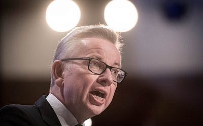 Michael Gove speaking at the Conservative Party annual conference . Photo credit: Stefan Rousseau/PA Wire