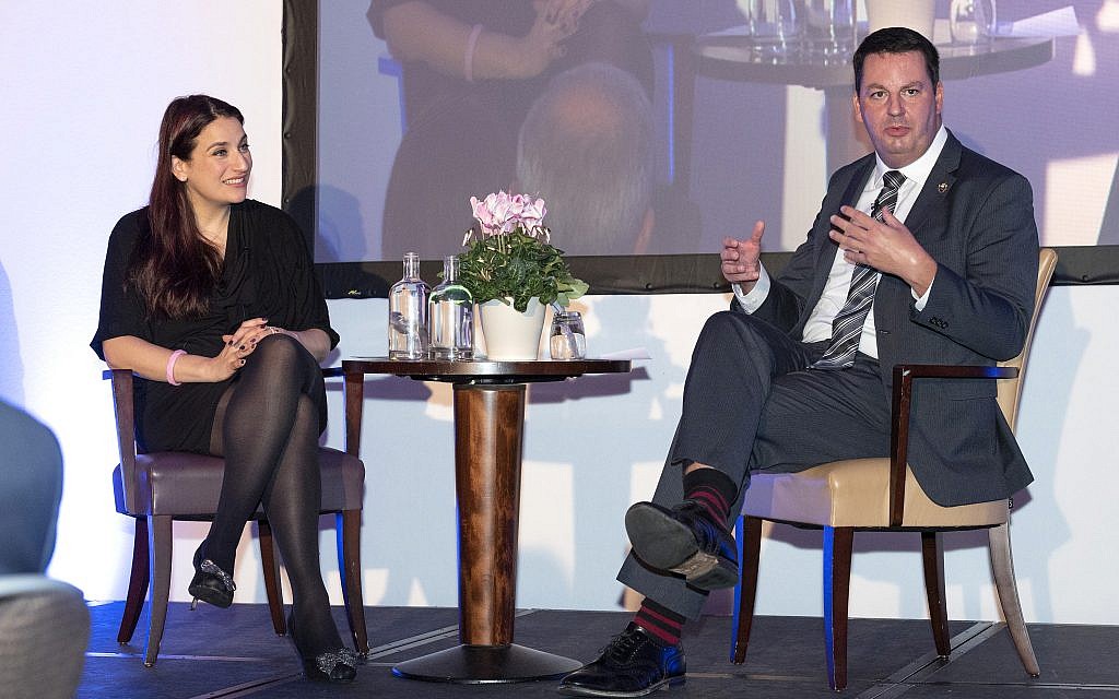 MP Luciana Berger in conversation with Andrew Percy at the Reform Movement's dinner