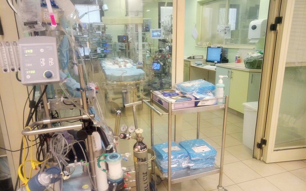 Baby Musa battles to  live at Sheba Medical Center. (Photo: Courtesy-Safra Children's Hospital at Sheba Med. Center)