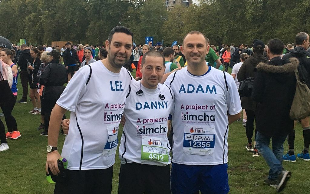 Lee Bladon, Danny Myers and Adam Dawson ran for Camp Simcha