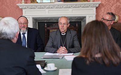 Archbishop Welby at Lambeth with Chief Rabbi Mirvis