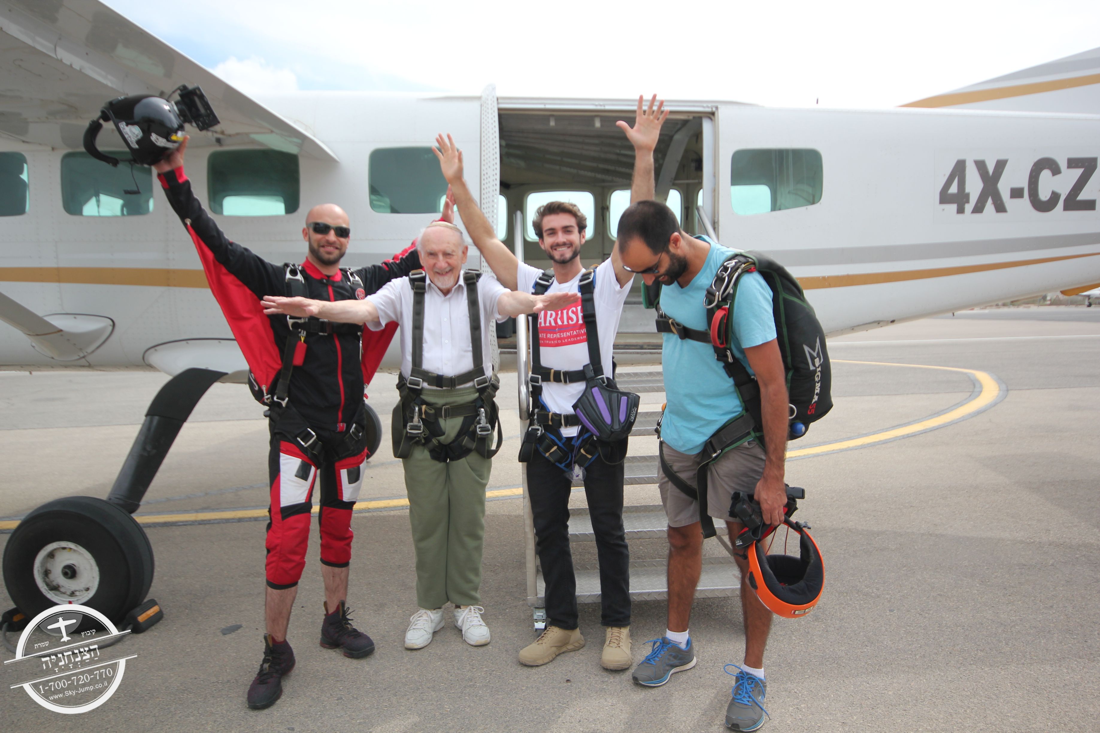 Walter Bingham prepares to skydive over northern Israel!