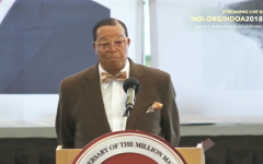 Louis Farrakhan giving a speech