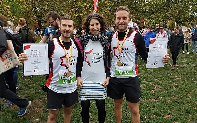 Daniel Bratt and Benjamin Radstone, pictured either side of WJR's new Community Engagement Officer Zara Kletz, ran for the charity