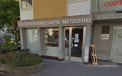 Shop front of the kosher butcer which was attacked. Source: Google Streetview via https://www.nau.ch/news/schweiz/judische-metzgerei-in-basel-wiederholt-attackiert-65448609)
