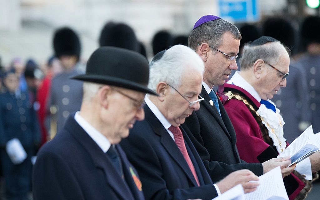 Centre: The Lord Levy and right: Mark Regev, at the AJEX parade 2018. Credit: Marc Morris Photography