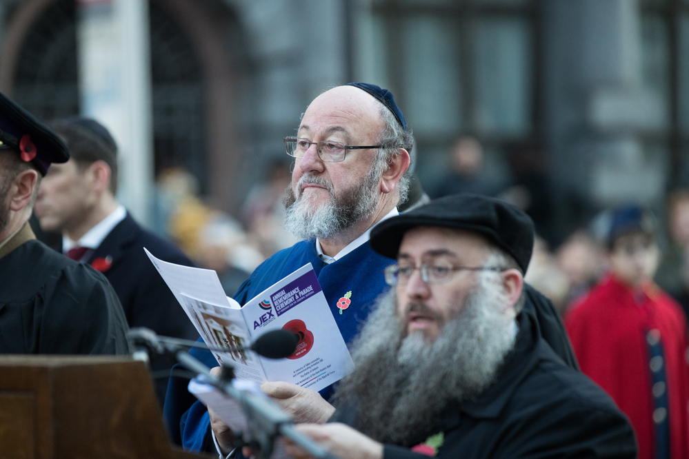 Chief Rabbi Mirvis at the AJEX parade 2018. Credit: Marc Morris Photography